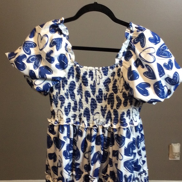 M She + Sky blue heart ruffle dress - Picture 6 of 16